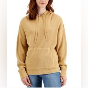 Style & Co Waffle Knit Hooded Top